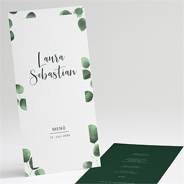 Menükarte Hochzeit eukalyptus