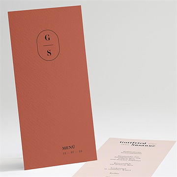 Menükarte Hochzeit terrakotta