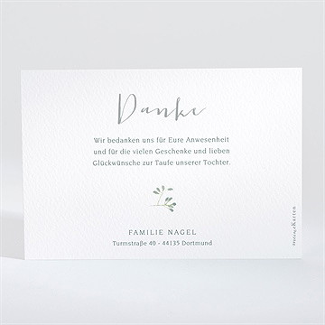 Dankeskarte Taufe pflanzenschmuck - Vue 2