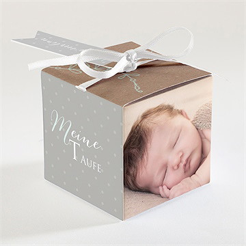 Geschenkbox Taufe pictos rund und kraft in blau - Vue 2