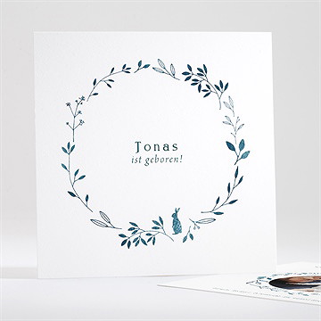 Geburtskarte Floral In Blau