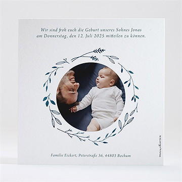 Geburtskarte Floral In Blau - Vue 2