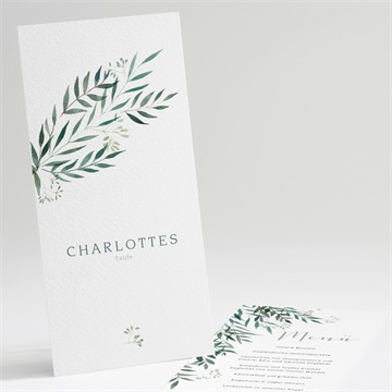 Menükarte Taufe pflanzenschmuck