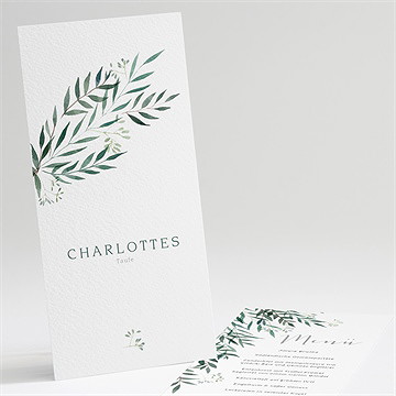 Menükarte Taufe pflanzenschmuck