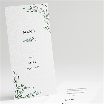 Menükarte Taufe naturbezogen