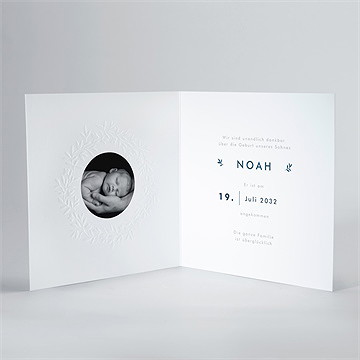 Geburtskarte Geprägter Blumenkranz - Vue 3