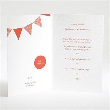 Menükarte Taufe rosa girlande - Vue 2