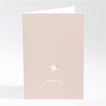 Menükarte Taufe taube und blumenkranz