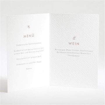 Menükarte Taufe taube und blumenkranz - Intérieur du menu