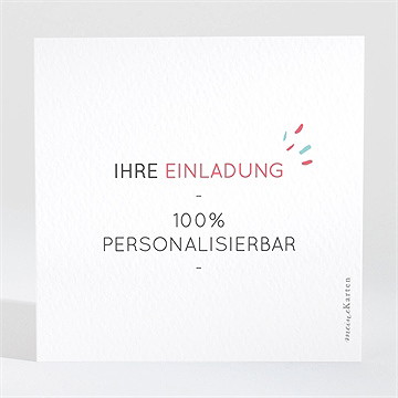Einladung Taufe blanco - 9,5x9,5cm (n301178) - Vue 2