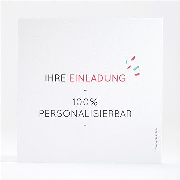 Hochzeitseinladung Blanco - 13,5X13,5Cm (N35160) - vue 4