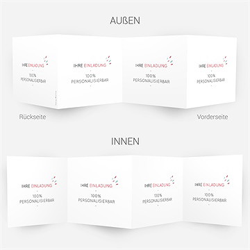 Hochzeitseinladung Blanco - 10X10cm (N83130) - vue 4