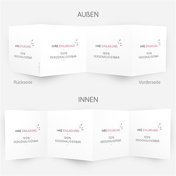 Einladung Taufe blanco - 10x10cm (n83132) - vue 4