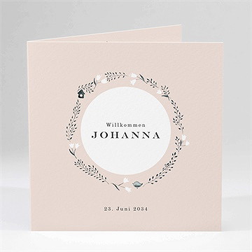 Geburtskarte Pastell Kranz