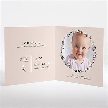 Geburtskarte Pastell Kranz - Vue 2