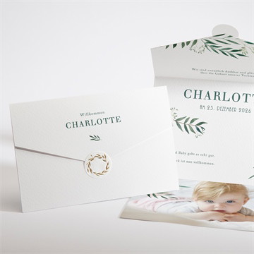 Geburtskarte Pflanzenmotive