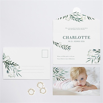 Geburtskarte Pflanzenmotive - Vue 3