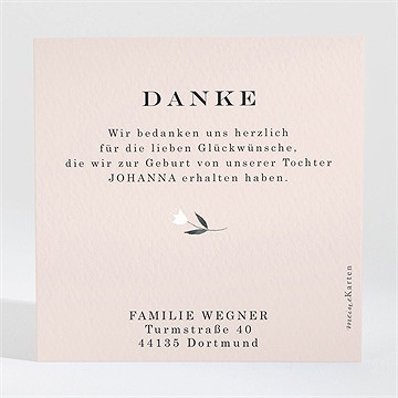 Dankeskarte Geburt Pastell Kranz - Vue 2