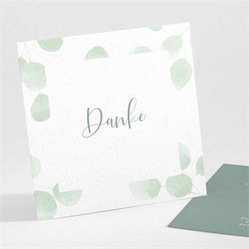 Dankeskarte Geburt Grünes laub