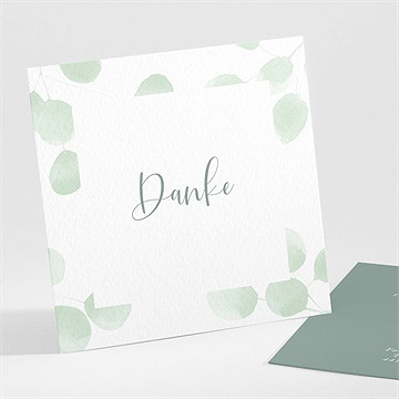 Dankeskarte Geburt Grünes Laub