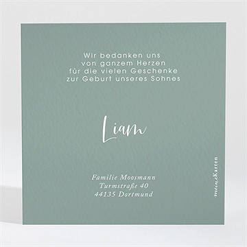 Dankeskarte Geburt Grünes Laub - Vue 2