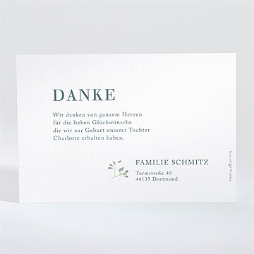 Dankeskarte Geburt Pflanzenmotive - Vue 2