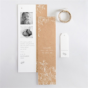 Geburtskarte Weiße Gravur - Vue 4