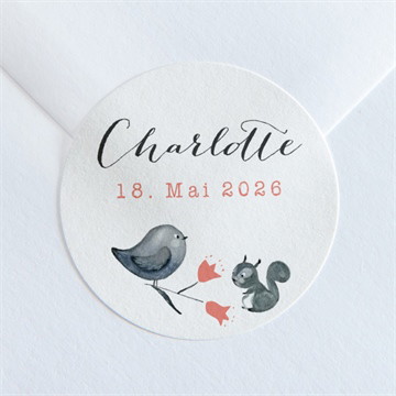 Sticker Geburt Blumenkranz rosa