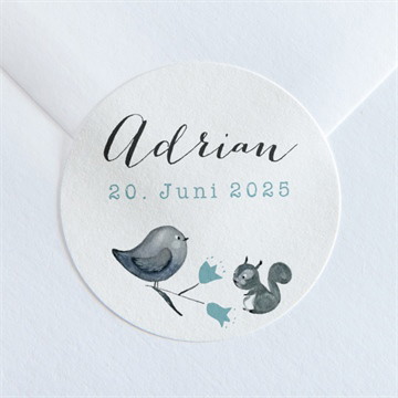 Sticker Geburt blumenkranz blau