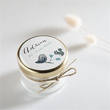 Sticker Geburt blumenkranz blau - Vue 2