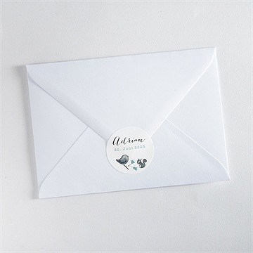 Sticker Geburt blumenkranz blau - Vue 3