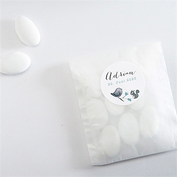 Sticker Geburt blumenkranz blau - Vue 4