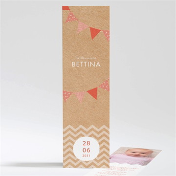 Geburtskarte Rosafarbene girlande