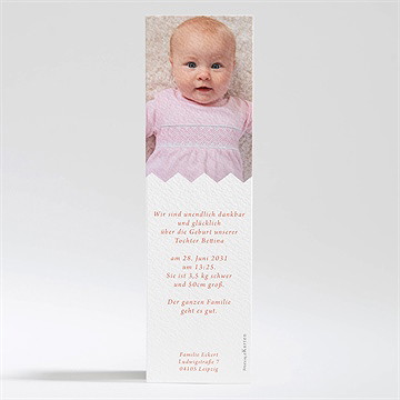 Geburtskarte Rosafarbene Girlande - Vue 2