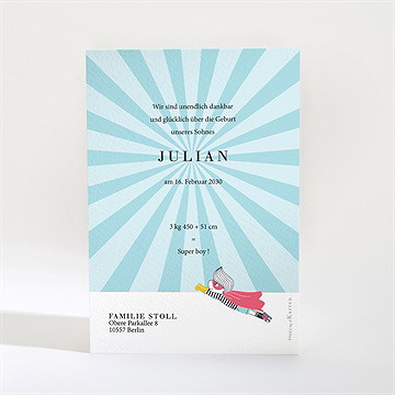 Geburtskarte Super Boy - Vue 2