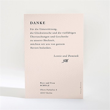 Dankeskarte Hochzeit zartes trio - Vue 2