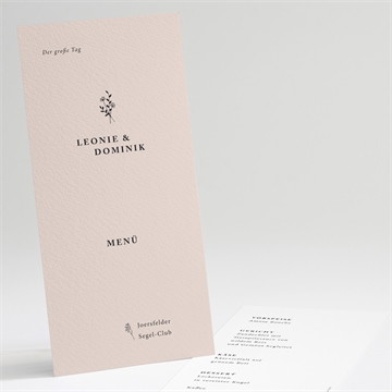 Menükarte Hochzeit zartes trio