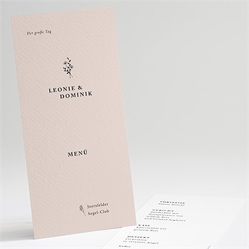 Menükarte Hochzeit zartes trio