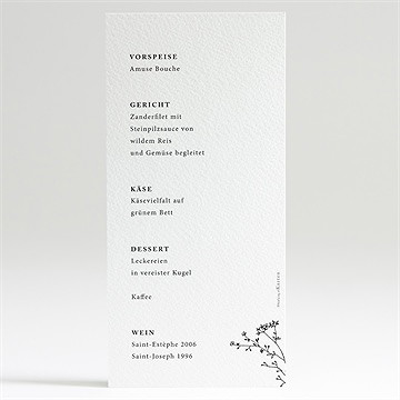 Menükarte Hochzeit zartes trio - Vue 2