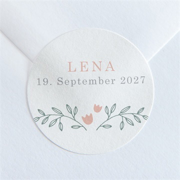 Sticker Geburt Blumenverzierung