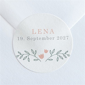 Sticker Geburt blumenverzierung