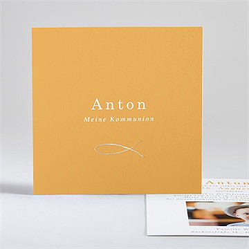 Einladung Kommunion senfgelb
