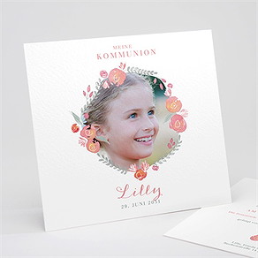 Einladung Kommunion aquarellkranz