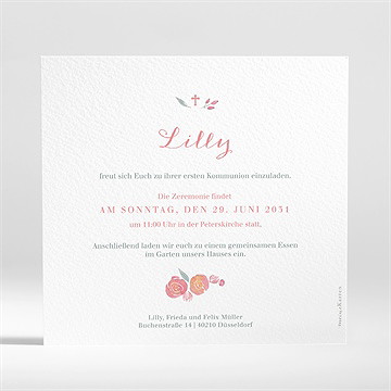 Einladung Kommunion aquarellkranz - Vue 2