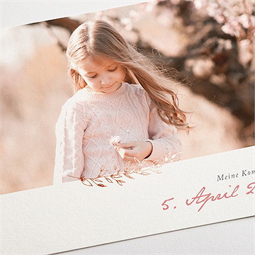 Einladung Kommunion kupferblätterranke - Vue 3