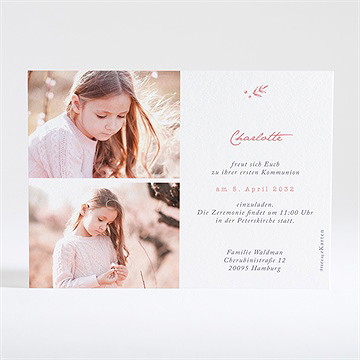 Einladung Kommunion kupferblätterranke - Vue 4