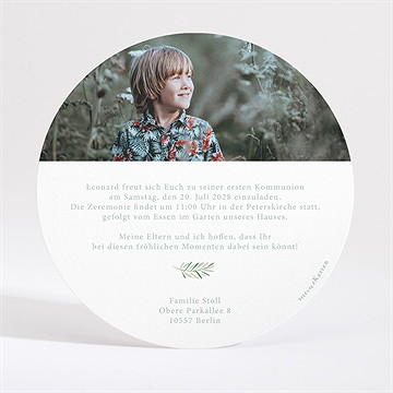 Einladung Kommunion blätter und vergoldung - Vue 4