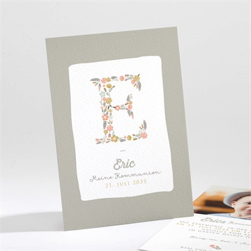 Einladung Kommunion Blumensignatur - magnet