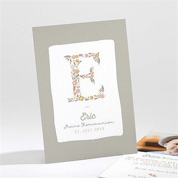 Einladung Kommunion blumensignatur