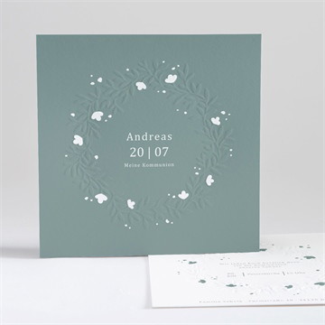 Einladung Kommunion smaragdprägung